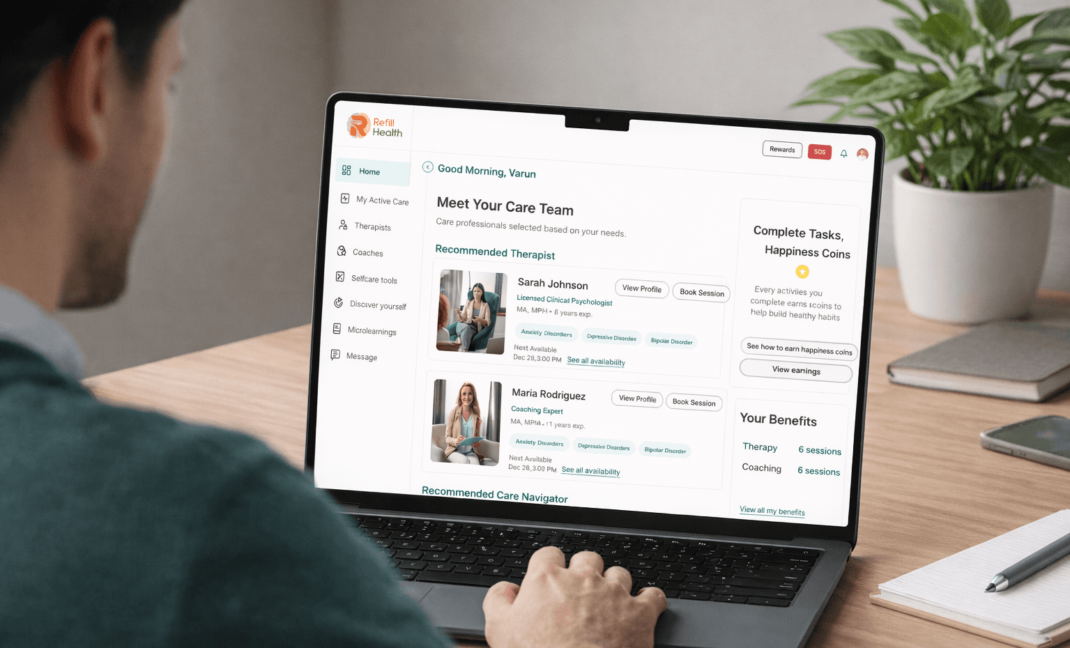 Refill Health platform dashboard